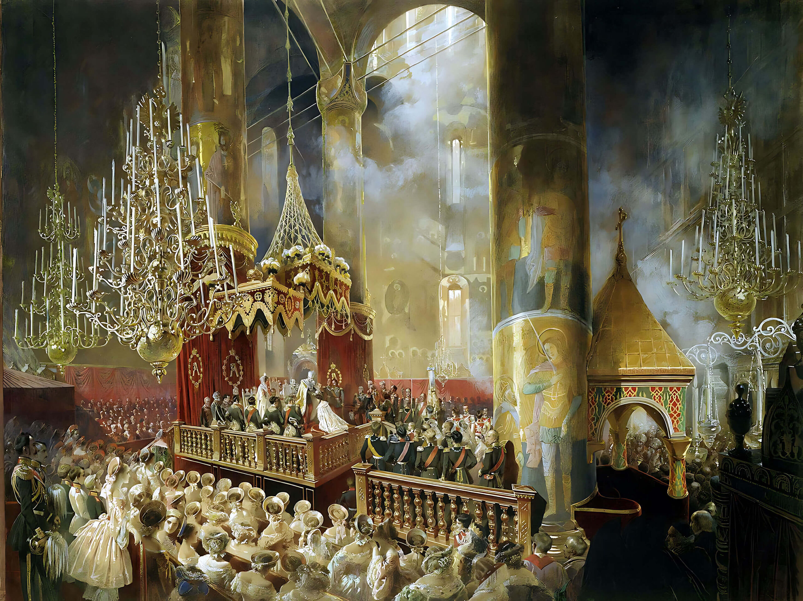 М.Зичи «Коронация Александра II в Успенском соборе Московского кремля 26 августа 1856 года»