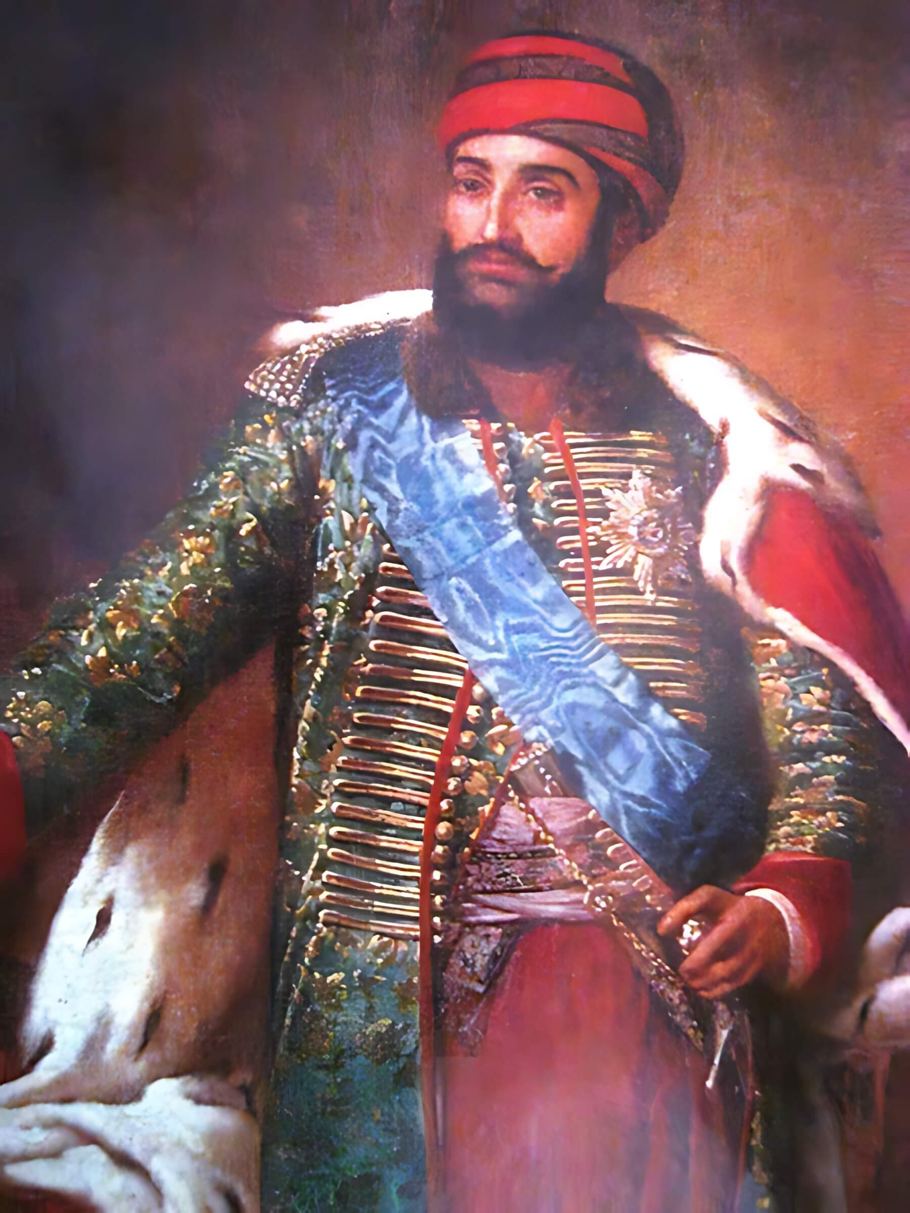 Портрет Ираклия II, царя Картли-Кахетинского царства. Акварель работы неизвестного художника, вторая половина XVIII века