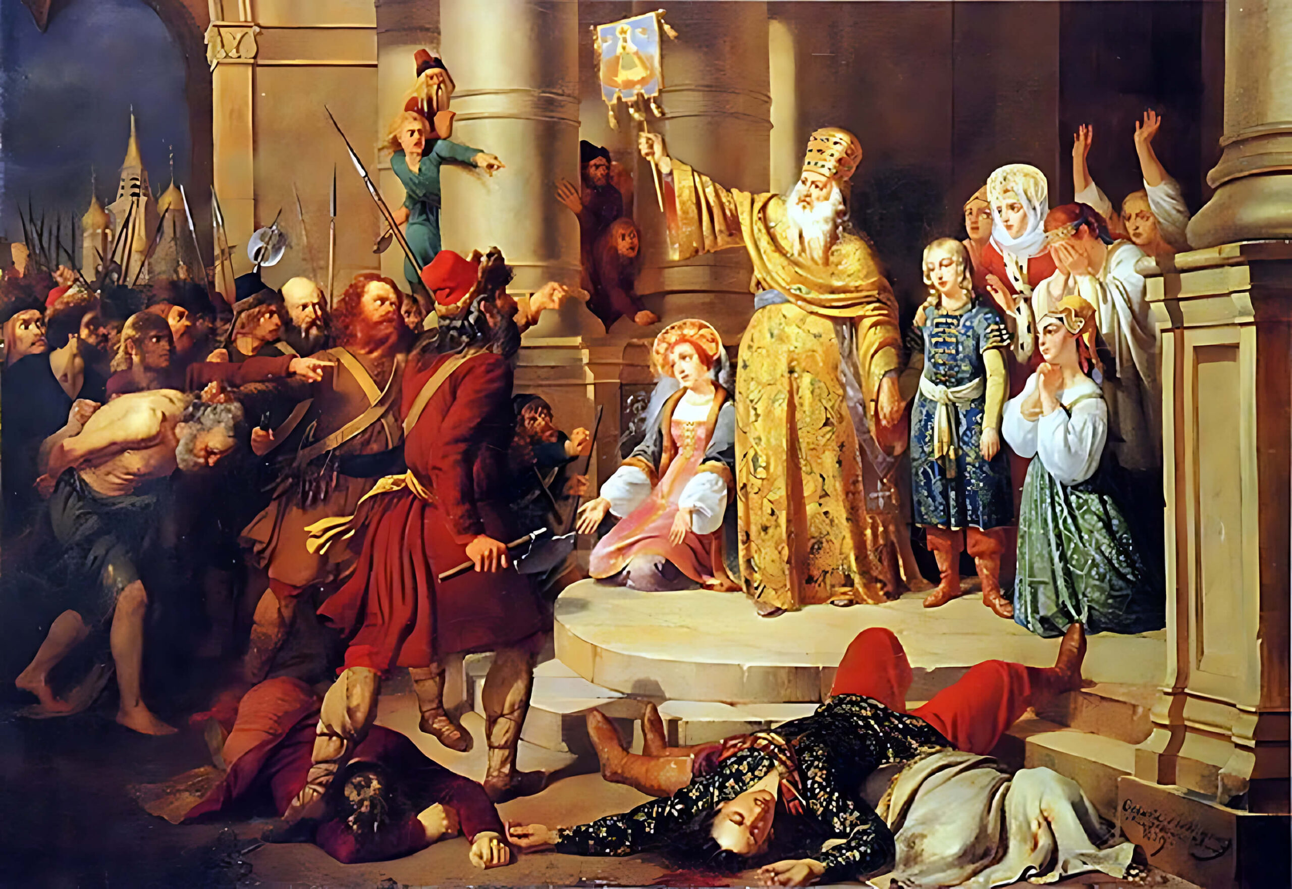 Царь Петр Алексеевич во время стрелецкого бунта в Московском Кремле 15 мая 1682 года