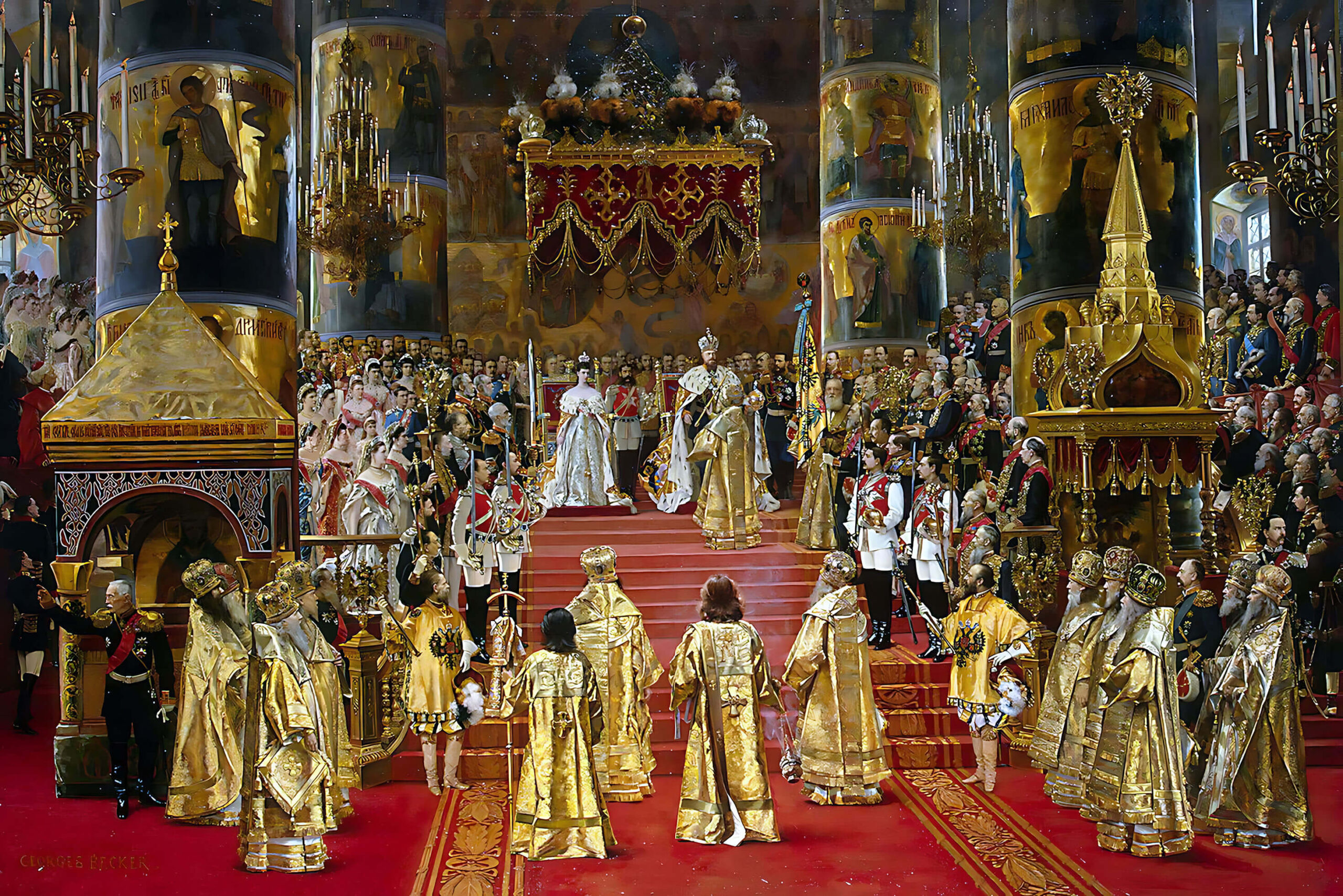 Жорж Бекке «Коронация императора Александра III и императрицы Марии Фёдоровны»