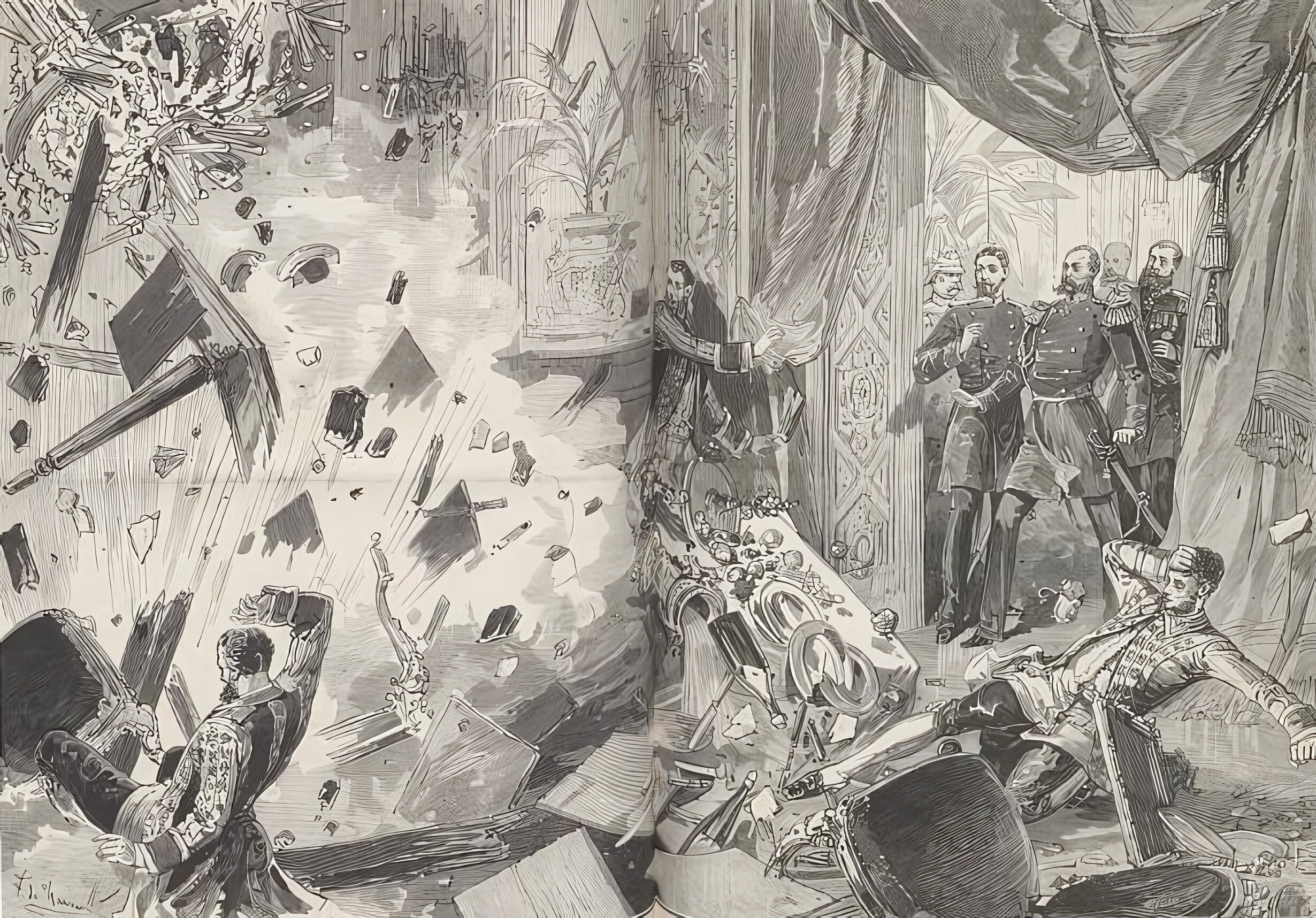 Фредерик де Хэнен. «Император Александр II после взрыва, 17 февраля 1880 года».
