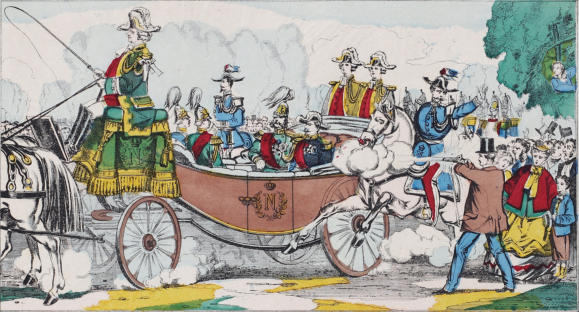 "Покушение на Александра II 25 мая 1867 года" Рисунок из газеты «d'Epinal» 6 июня 1867 года