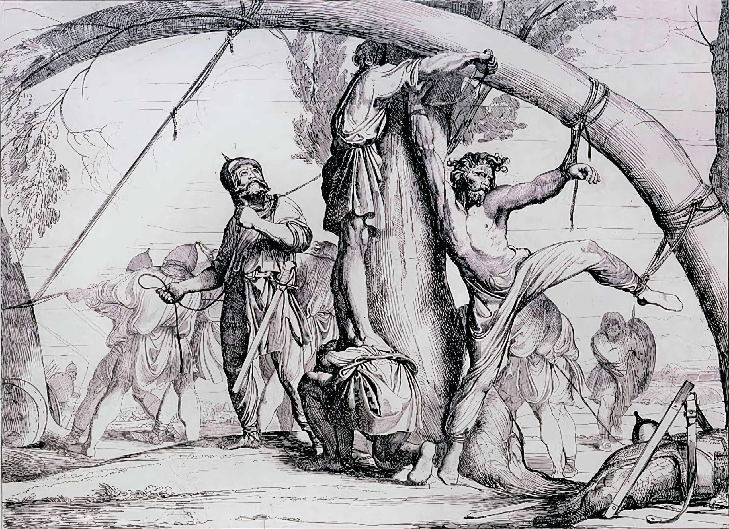 «Казнь князя Игоря» Рисунок Ф. А. Бруни
