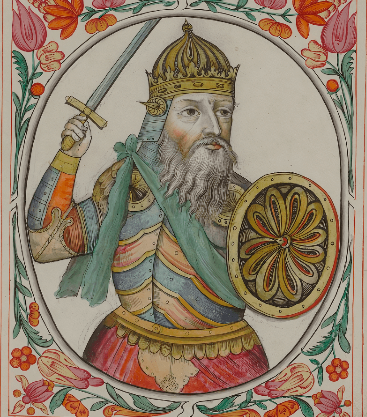 Условный портрет Святослава Игоревича из Царского титулярника, XVII век