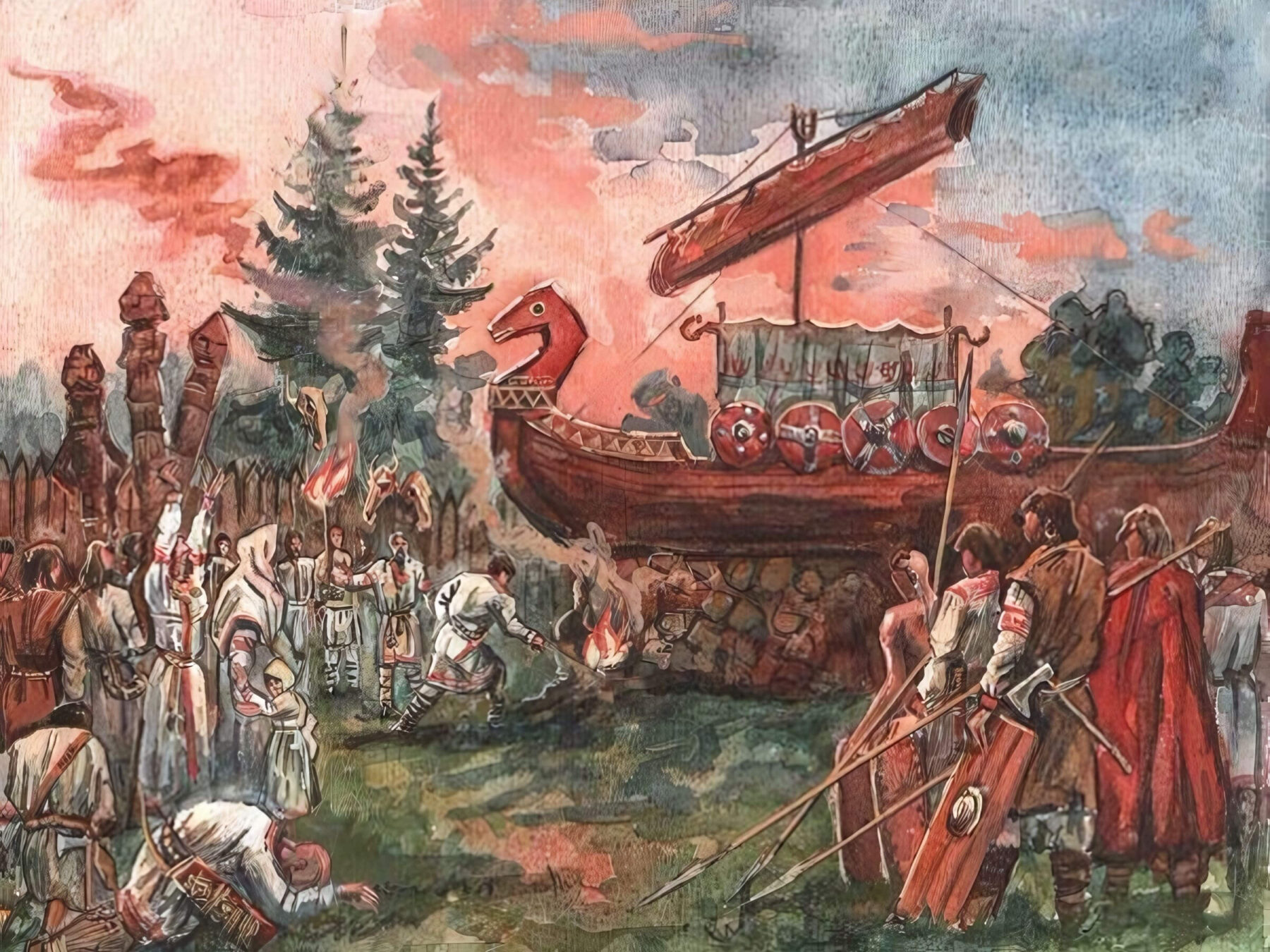 Древнеславянское погребение — сожжение на костре