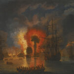 Якоб Филипп Гаккерт «Сожжение турецкого флота в бухте Чесма»