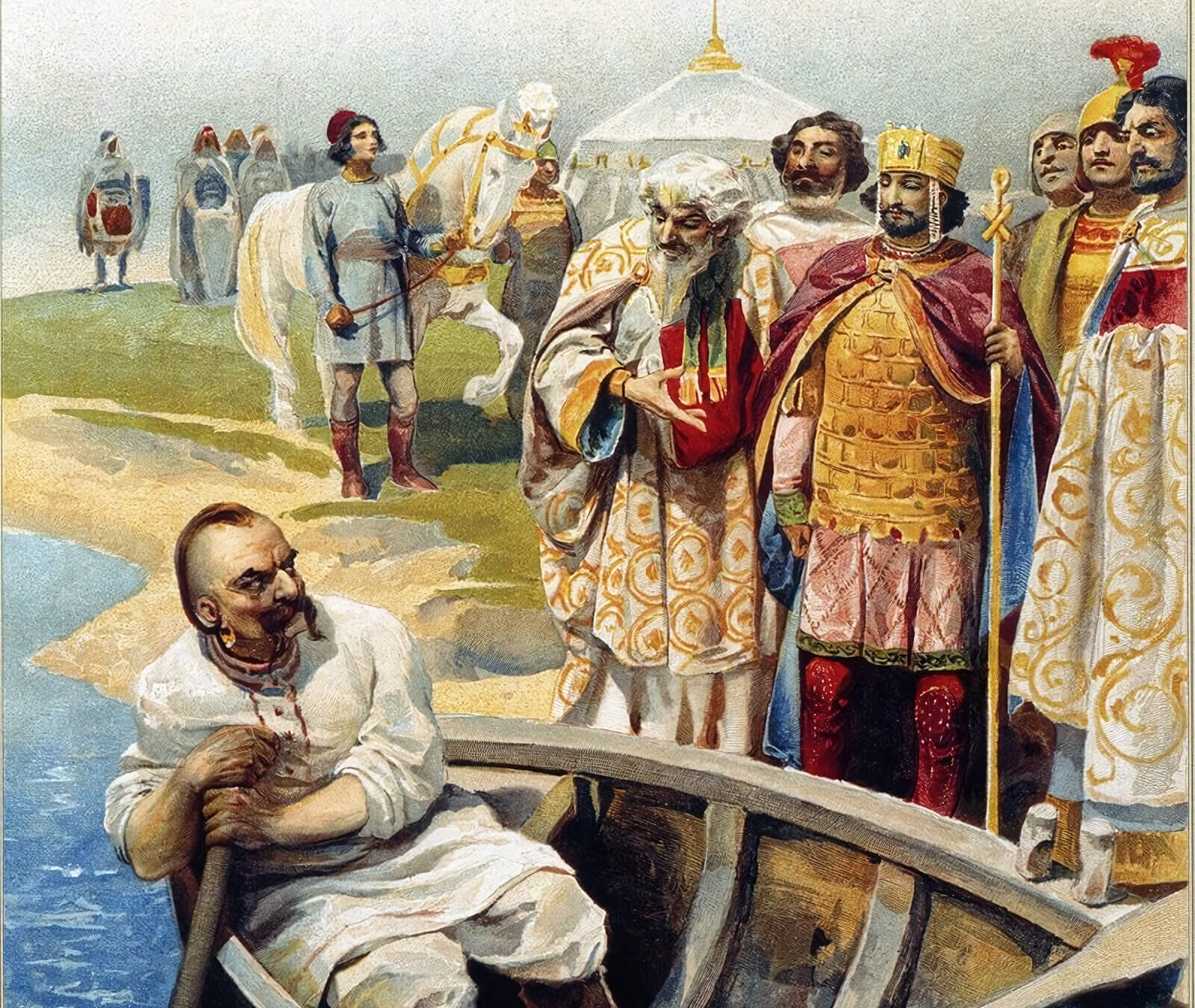 "Встреча русского князя Святослава Игоревича и византийского императора Иоанна Цимисхия" Лебедев К.В.