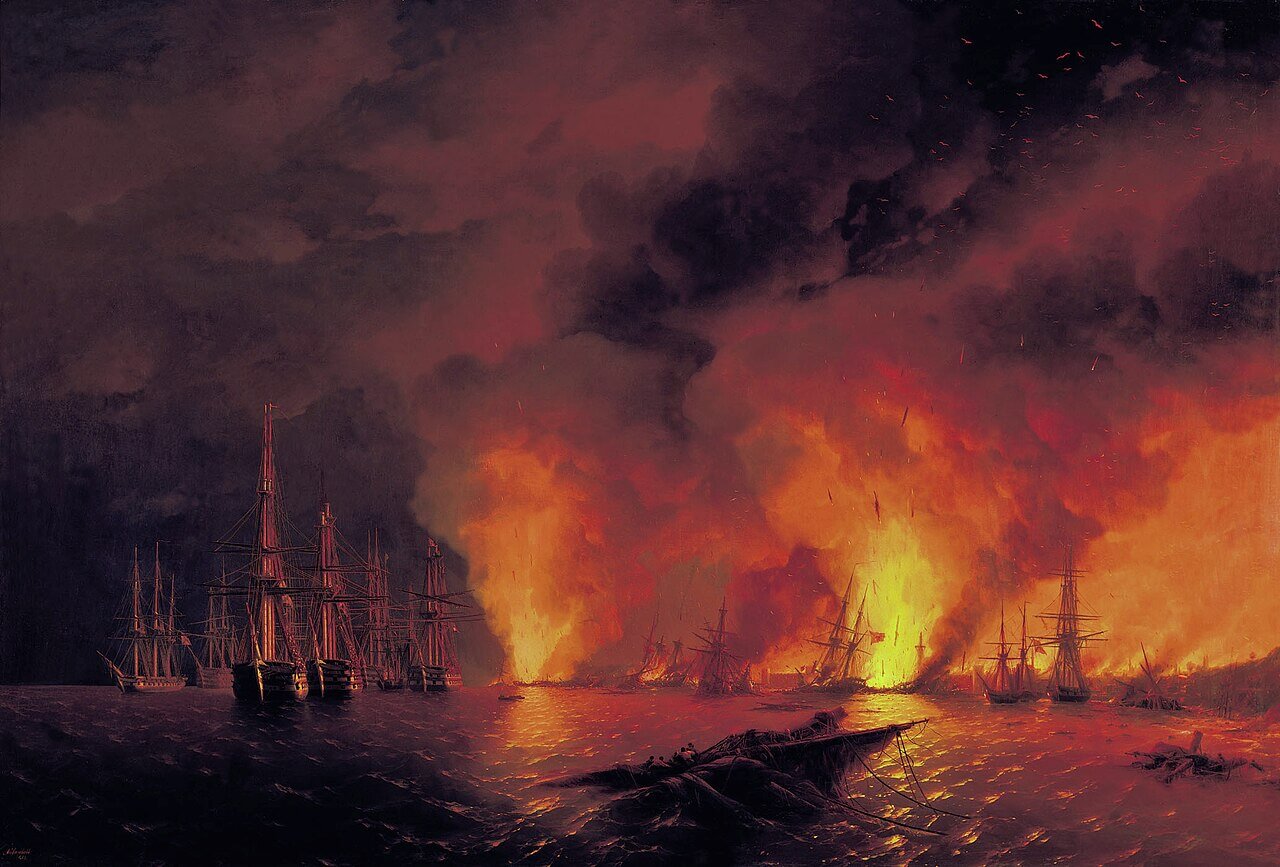 И. К. Айвазовский. «Синопский бой 18 ноября 1853 года (Ночь после боя)». 1853